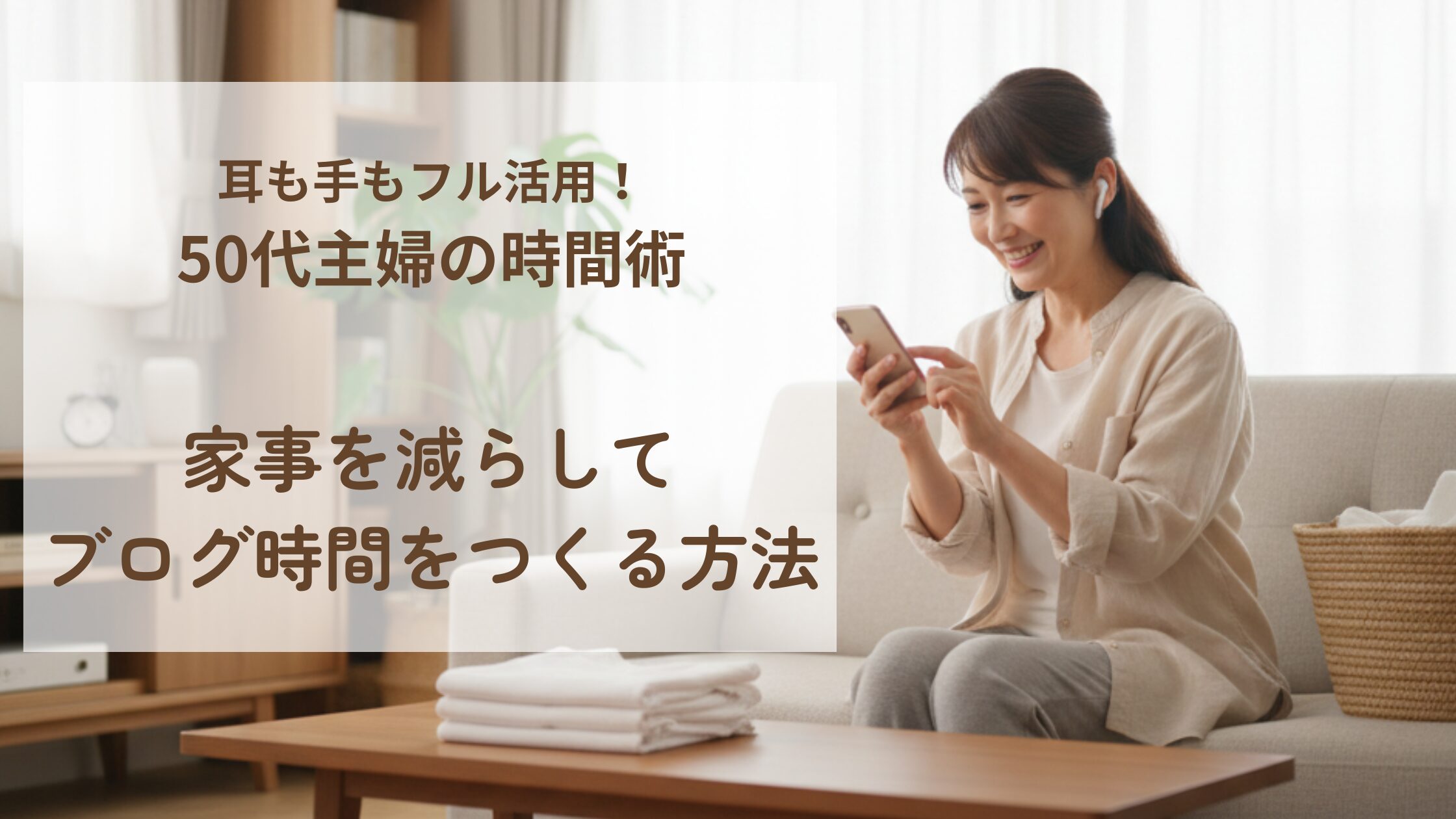 【主婦の時間術】家事を減らして副業ブログにあてる方法｜50代でも続けられる時間の作り方