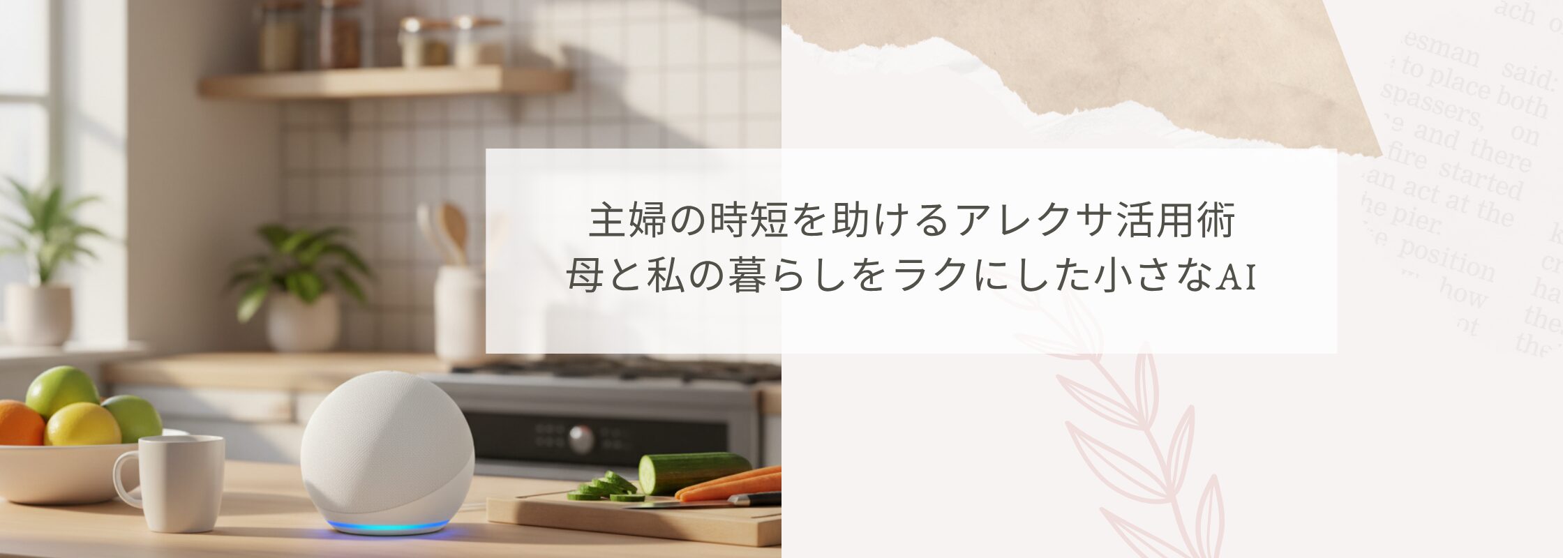 主婦の時短を助けるアレクサ活用術｜母と私の暮らしをラクにした小さなAI