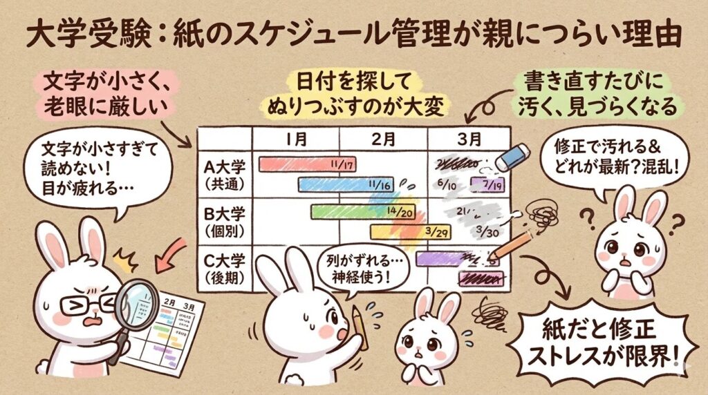 紙のスケジュール管理表がつらい理由